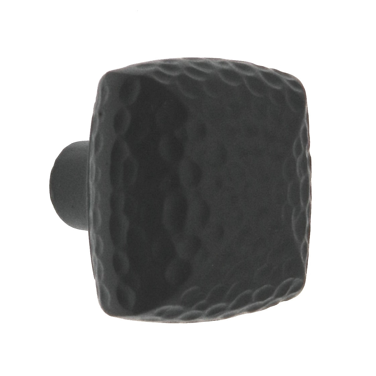 10 Pack Warwick Rustic Black Iron 1 1/8" Hammered Square Cabinet Knob DH1019BL