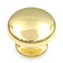 Warwick Contemporary Polished Brass 1 3/16" Round Cabinet Knob Pull DH1028PB