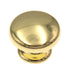 Warwick Contemporary Polished Brass 1 3/16" Round Cabinet Knob Pull DH1028PB