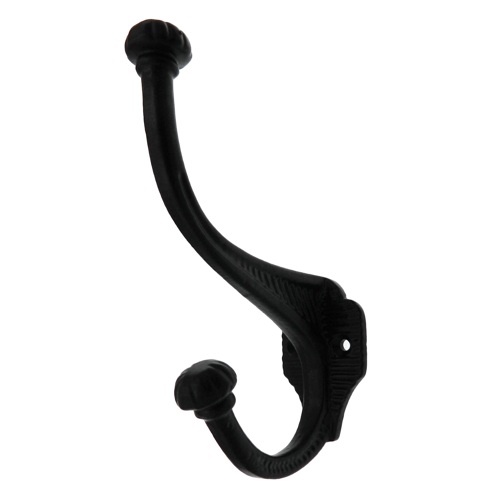 Warwick Wrought Iron Black Double Coat, Hat, Robe Wall or Door Hook DH1106WIB