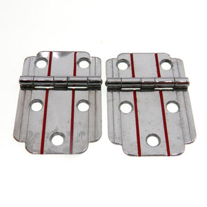 Pair Amerock Polished Chromium Red Lines Flush Surface Cabinet Hinges E3067