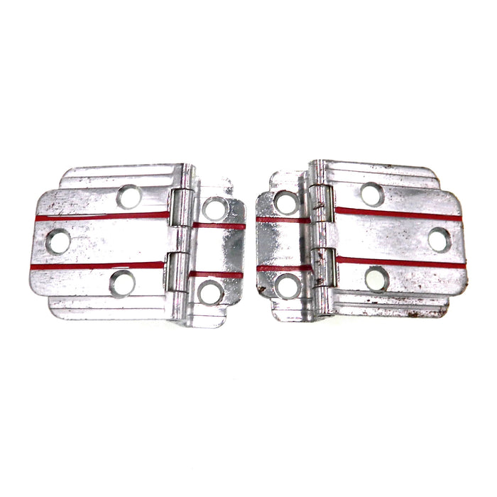 Pair Amerock Polished Chrome Red Lines 3/8" Offset Surface Cabinet Hinges E3069