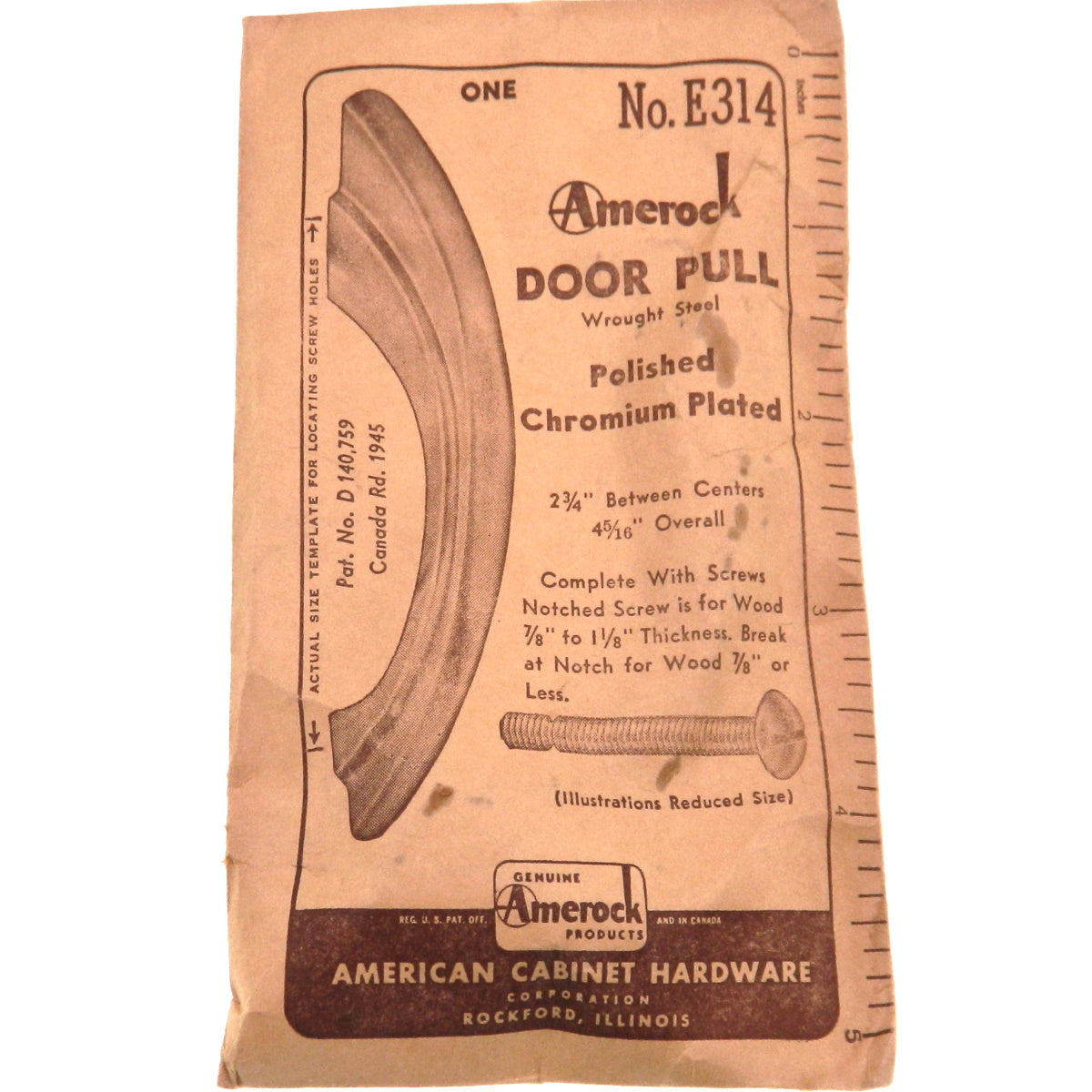 Amerock Vintage Polished Chromium 2 3/4"cc Arch Pull Cabinet Door Handle EO314