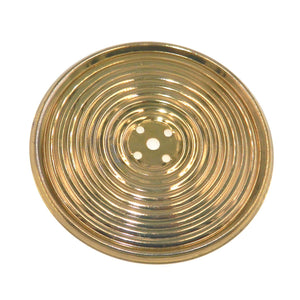 Amerock Concave Polished Brass 3 3/8" Ringed Cabinet Knob Backplate E509-3