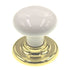 Amerock White Ceramic Bi-Fold Door Knob 2" Polished Brass Backplate E5204230B