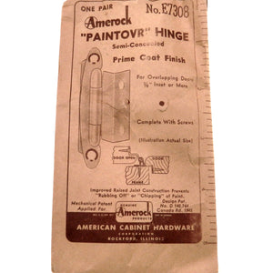 Pair Vintage Amerock Prime Coat 3/8" Variable Inset Hinge Non Self-Closing E7308