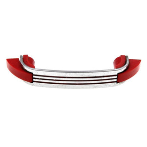Vintage Amerock DeLuxe Chrome Red Trim And Lines 3" Ctr. Drawer Pull EO8260-RED