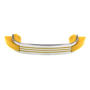 Vintage Amerock DeLuxe Chrome Yellow Trim Lines 3" Ctr. Drawer Pull EO8260-YLW
