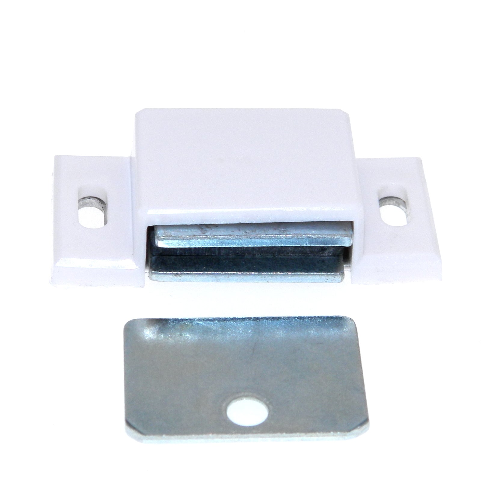 Paquete de 2 cierres magnéticos para puerta de gabinete EPCO #1000, color blanco, 1 1/2"