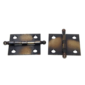 Pair of Amerock Antique English Brass 1 1/2" Square Butt Hinges BP2333-AE