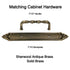 10 Pack Belwith Keeler Savannah F137 Sherwood Antique Brass 3"cc Solid Brass Handle Pull