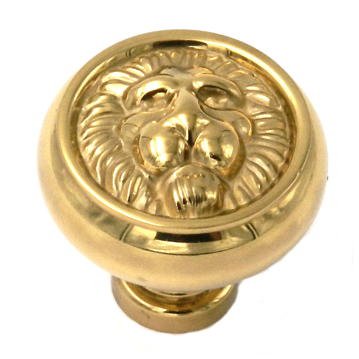 10 Pack Belwith Keeler Richelieu 1 1/4" Polished Brass Round Lion Face Solid Brass Cabinet Knob F2