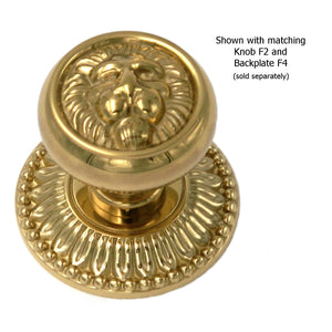 10 Pack Belwith Keeler Richelieu 1 1/4" Polished Brass Round Lion Face Solid Brass Cabinet Knob F2