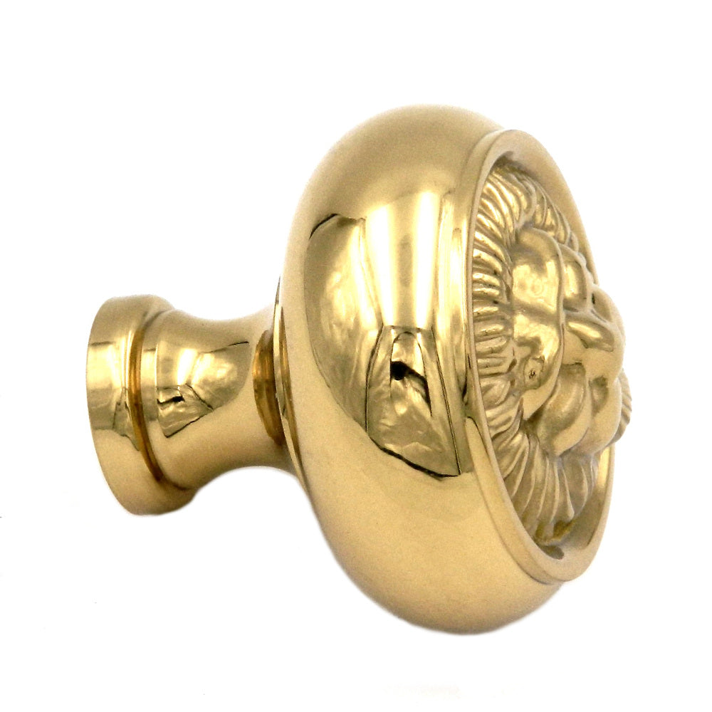Belwith Keeler Richelieu 1 1/2" Polished Brass Round Lion Face Solid Brass Cabinet Knob F3