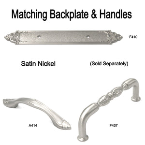 Hickory Hardware Satin Nickel Solid Brass 3"cc Cabinet Handle Pull Backplate F410