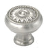 Paquete de 20 pomos redondos de latón macizo adornados de níquel satinado Belwith Keeler Savannah F432 de 1 1/4"