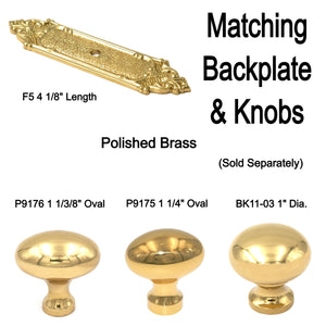 10 Pack Keeler Power & Beauty Polished Brass Oval Smooth 1 1/4" Solid Brass Cabinet Knob P9175
