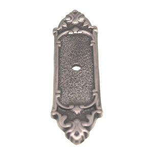 Keeler Richelieu Antique Pewter 4 1/8" Rectangle Backplate For Cabinet Knob F505