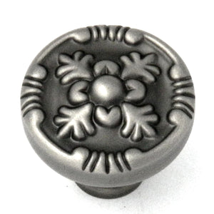 10 Pack Belwith Keeler Richelieu 1 1/4" Antique Pewter Round Ornate Solid Brass Cabinet Knob F506