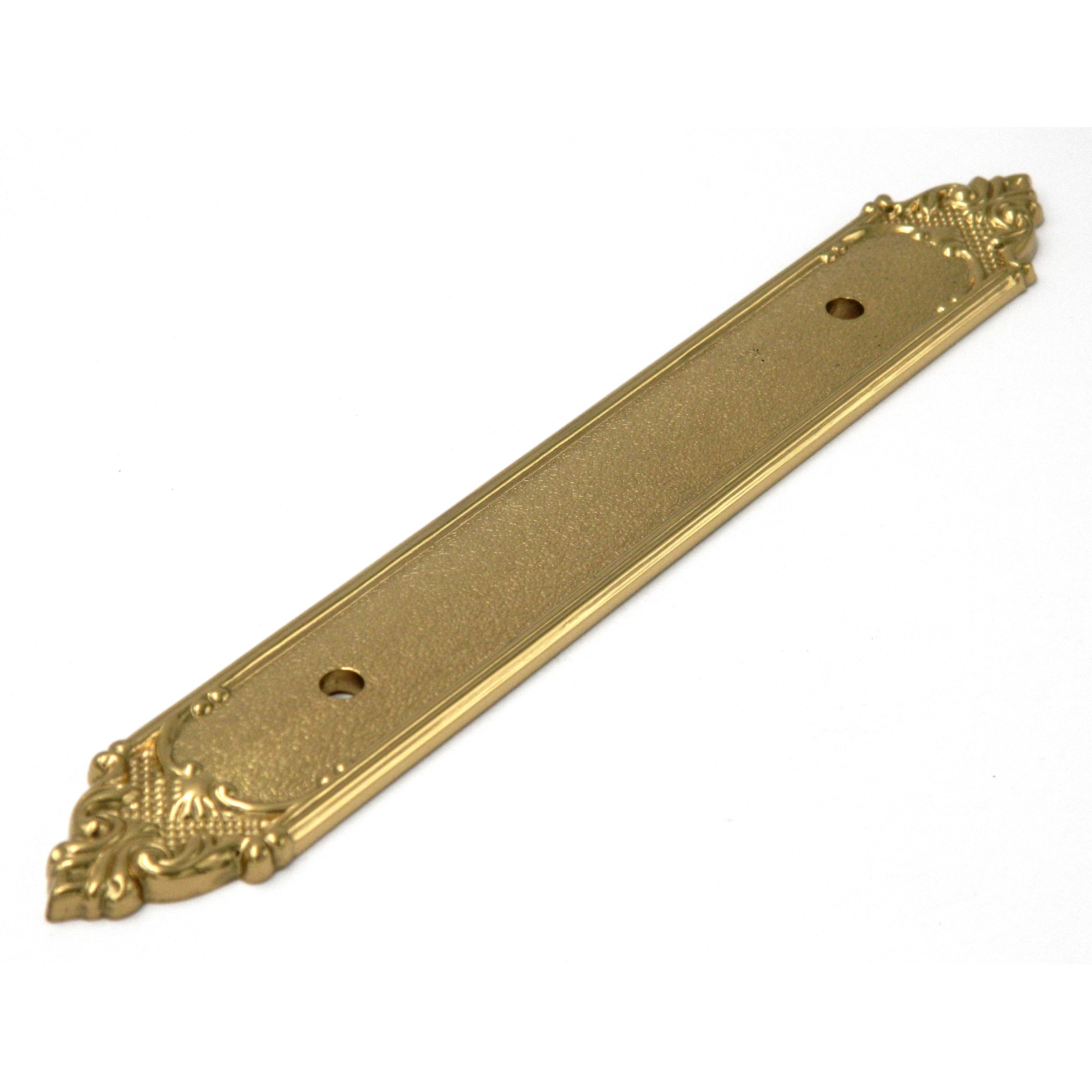 Belwith Keeler Richelieu de latón pulido, placa posterior de mango F9 de 3 3/4" (96 mm) cc
