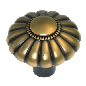 Belwith Keeler Beaded Classic 1 1/4" Winchester Brass Round Beaded Solid Brass Cabinet Knob G2-06