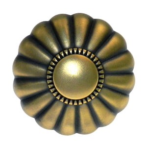 Belwith Keeler Beaded Classic 1 1/4" Winchester Brass Round Beaded Solid Brass Cabinet Knob G2-06