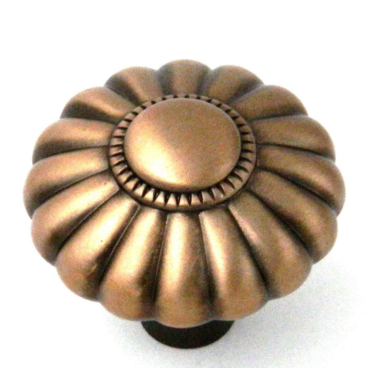 Belwith Keeler Beaded Classic 1 1/4" Wellington Bronce redondo con cuentas de latón macizo perilla de gabinete G2-15R