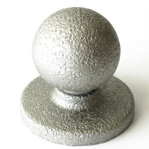 Ancient Treasures Satin Chrome 1 1/4" Rustic Hammered Bifold Door Knob with Backplate H507SAT