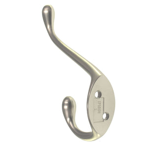 Amerock Silver Large Decorative Coat and Hat Double Prong Hook H55451S