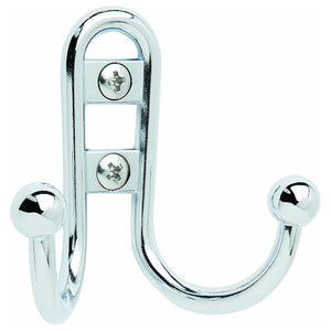 Amerock H55457-26 2-7/8in (73mm) Double Prong Robe Hook, Chrome