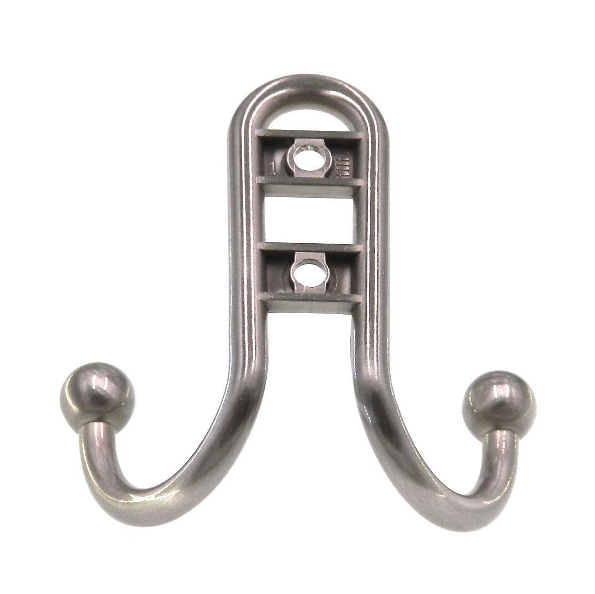 Amerock Satin Nickel Coat or Robe Hook, Double Prong Wall Mounted H55457-G10