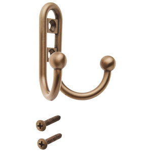 Amerock H55457-GB 2-7/8 in. (73mm) Double Prong Robe Hook, Gilded Bronze