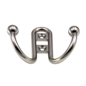 Amerock Silver Coat or Robe Hook, Double Prong Wall Mounted H55457-S