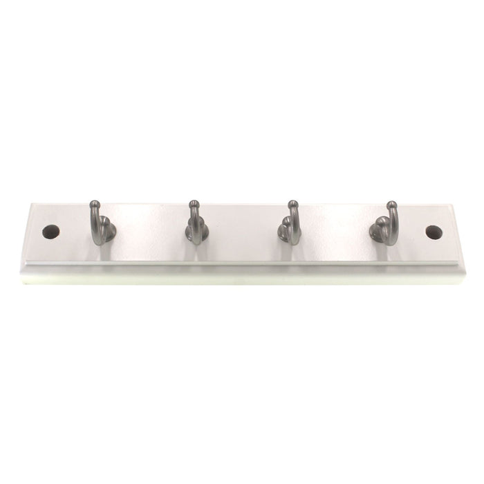 Amerock Satin Nickel Key and Gadget Hook Rack 8 5/8" White Board H55590WG10