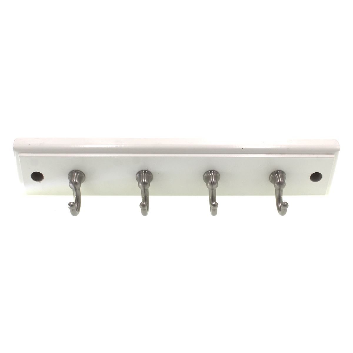 Amerock Satin Nickel Key and Gadget Hook Rack 8 5/8" White Board H55590WG10