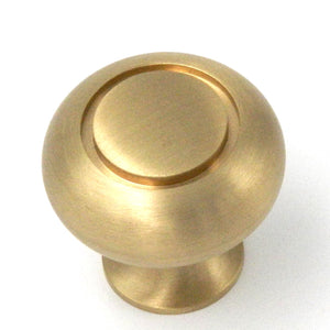 Keeler K19-04 Satin Brushed Brass Solid Brass 1 1/4" Cabinet Knob Pulls