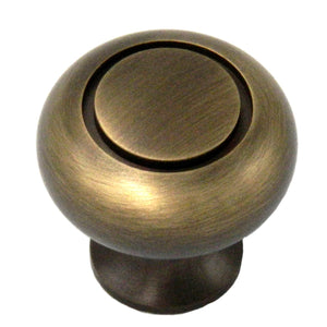 10 Pack Belwith Keeler Power & Beauty 1 1/4" Satin Dover Round Ringed Solid Brass Cabinet Knob K19-9013