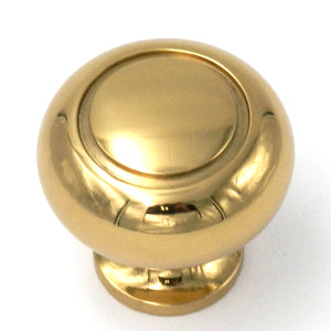 10 Pack Belwith Keeler Power & Beauty 1 1/4" Polished Brass Round Ringed Solid Brass Cabinet Knob K19