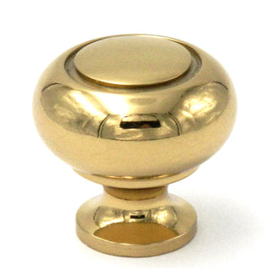10 Pack Belwith Keeler Power & Beauty 1 1/4" Polished Brass Round Ringed Solid Brass Cabinet Knob K19