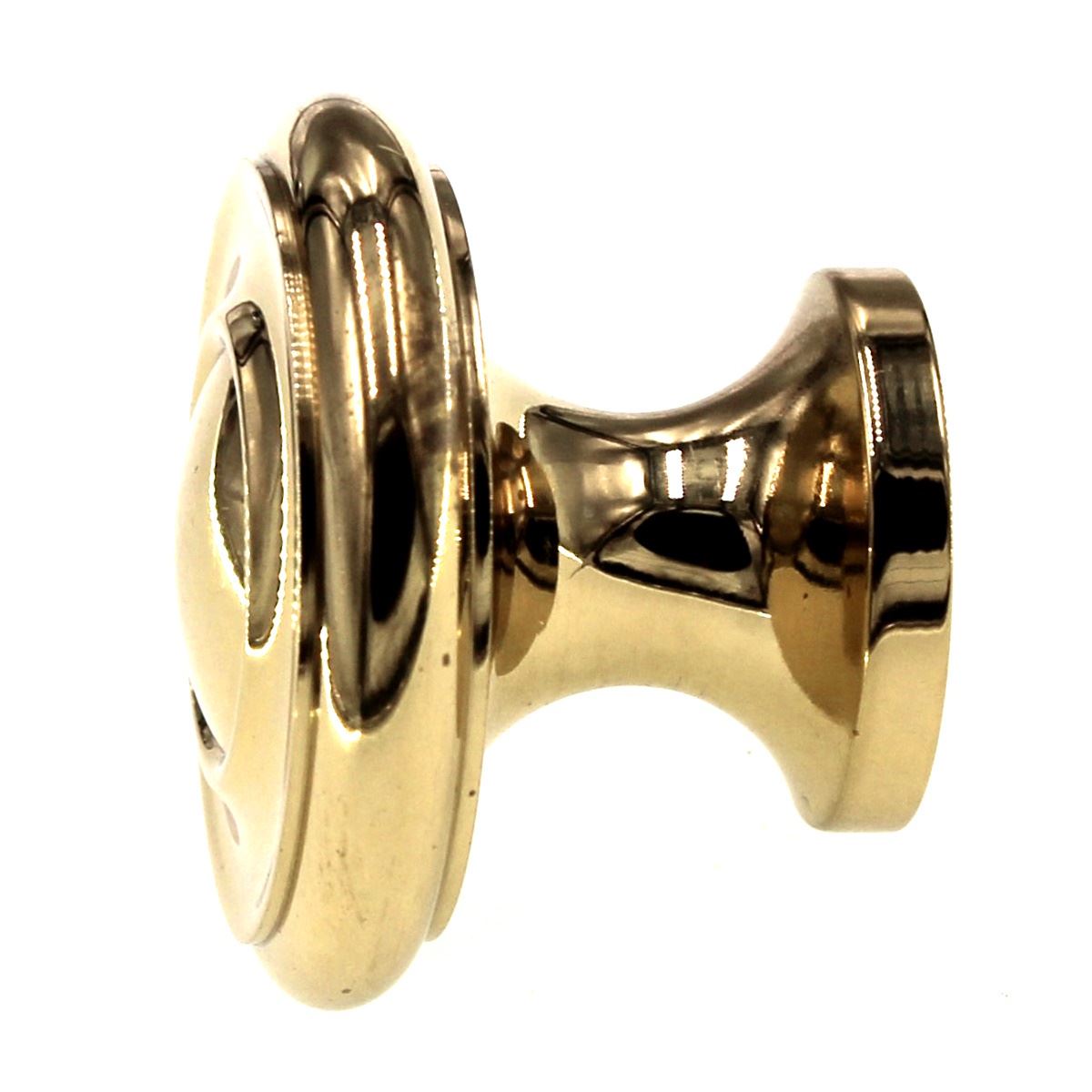 FKI Hardware Period Brass 1 1/4" Ringed Cabinet Knob Polished Solid Brass K21