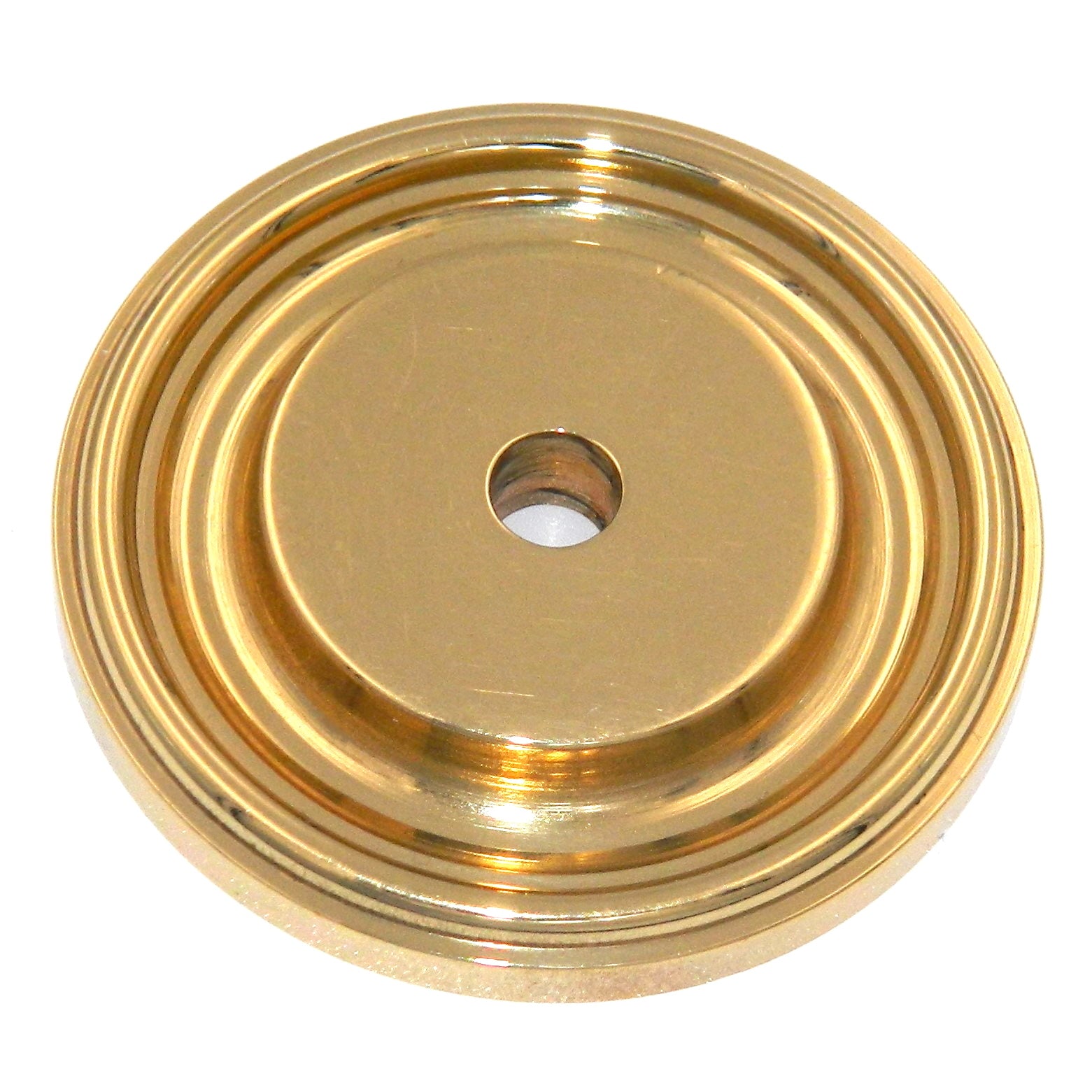 Belwith Hickory Hardware Polished Brass Solid Brass Round Cabinet Knob Backplate K37