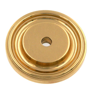Belwith Hickory Hardware Polished Brass Solid Brass Round Cabinet Knob Backplate K37