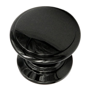 Paquete de 10 perillas para gabinete de latón macizo con disco redondo de níquel negro de 1 1/4" Belwith Keeler Power &amp; Beauty K44-BLN