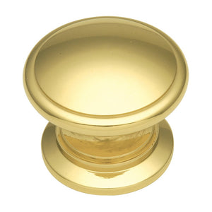 Belwith Keeler Power & Beauty 1 1/4" Polished Brass Round Solid Brass Cabinet Knob K44