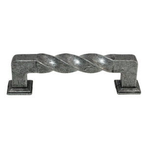 H-Select Iron Forge Pewter 3 3/4" (96mm) Ctr Cabinet Twist Bar Pull K462-SIM