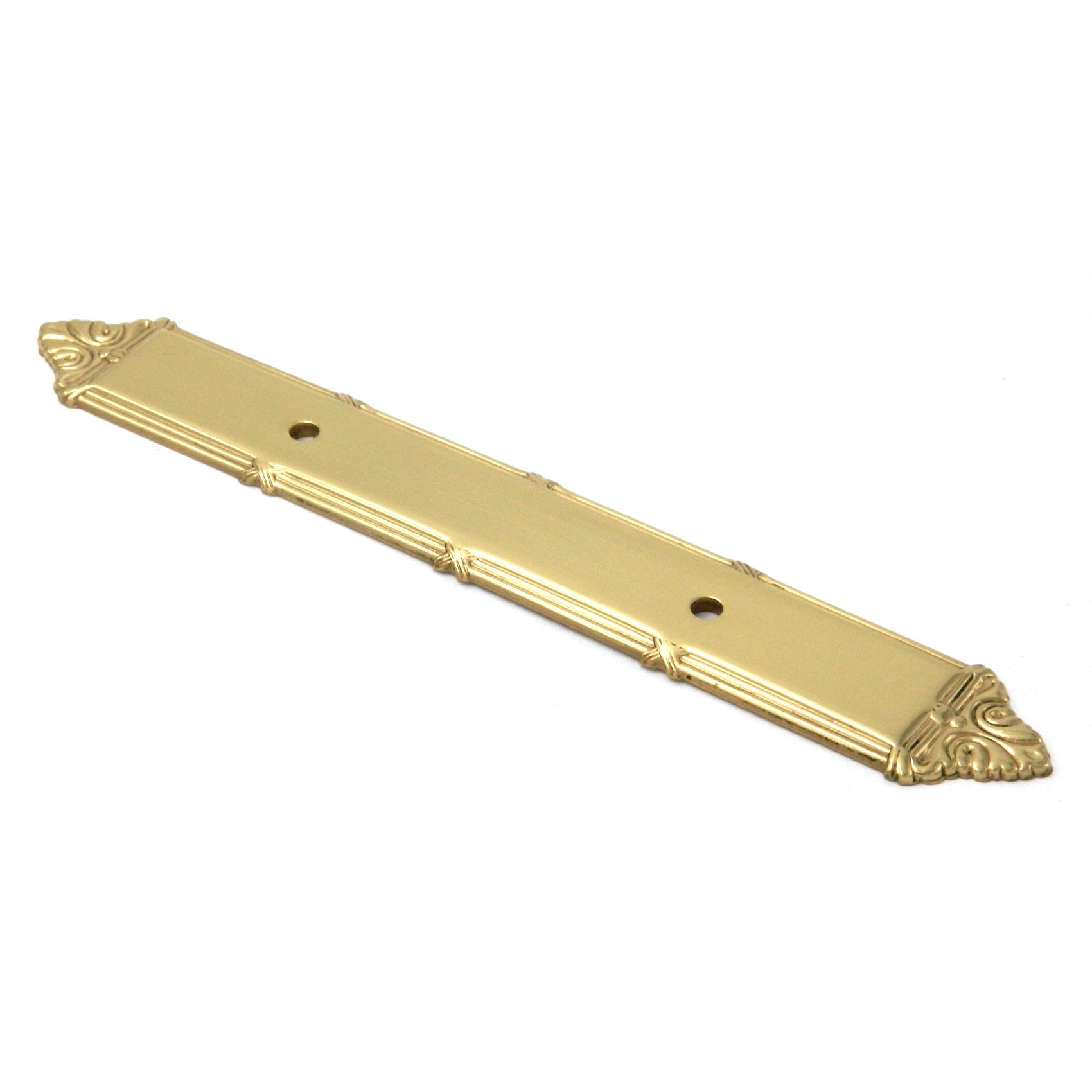 Polished Brass Belwith Ribbon & Reed Solid Brass Cabinet Handle Backplate M10