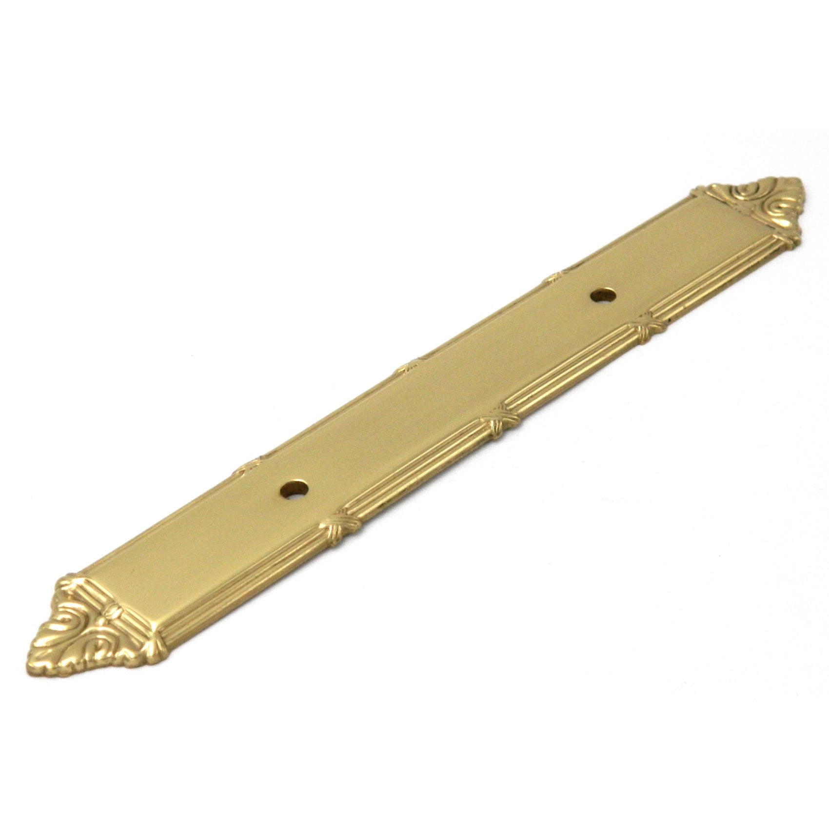 Polished Brass Belwith Ribbon & Reed Solid Brass Cabinet Handle Backplate M10