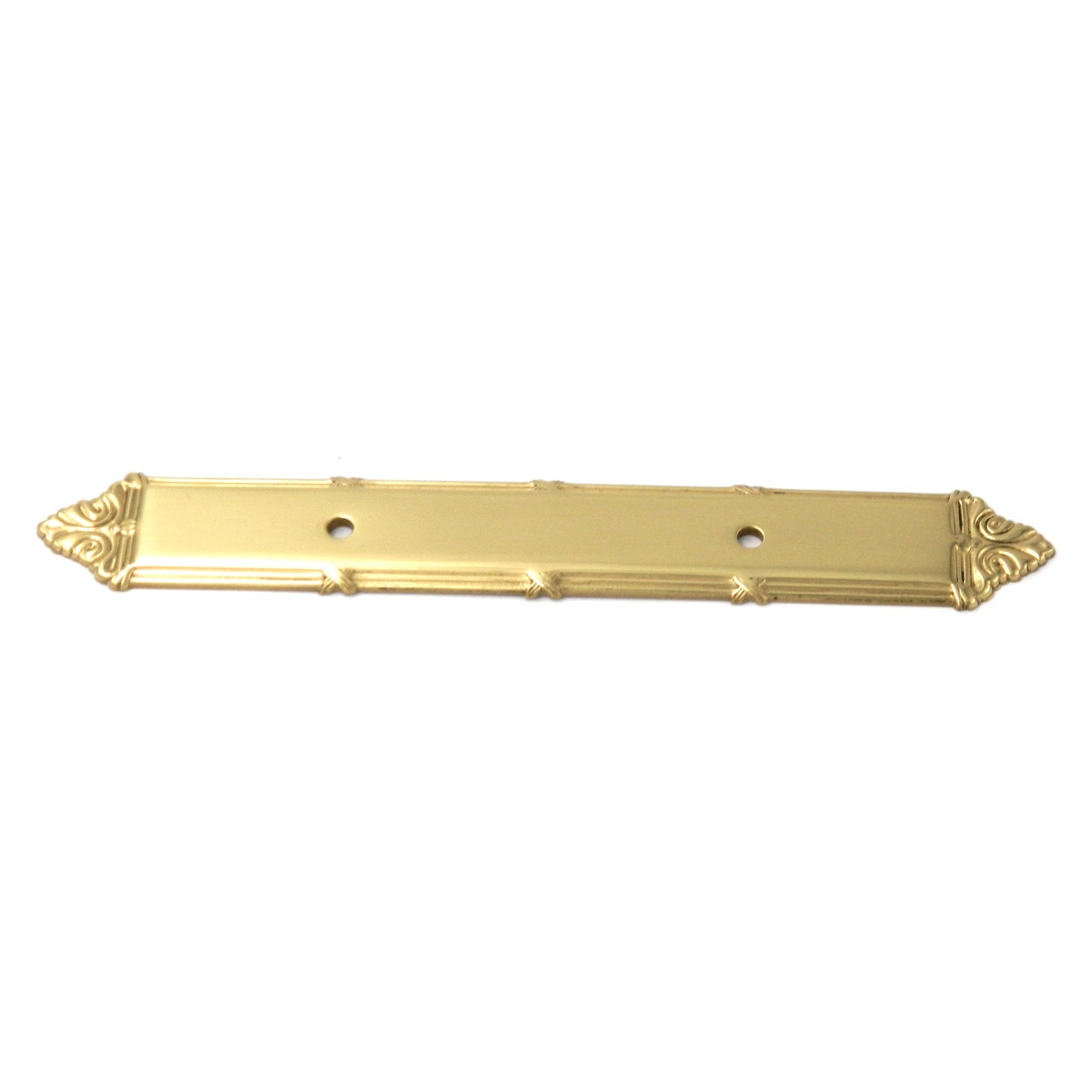 Polished Brass Belwith Ribbon & Reed Solid Brass Cabinet Handle Backplate M10