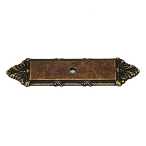 Belwith Hickory Keeler Antique Brass Solid Brass Rectangular Knob Backplate M1004