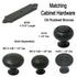 Keeler Solid Brass Oil Rubbed Bronze Round 1 1/8" Solid Brass Cabinet Knob BK12-10B